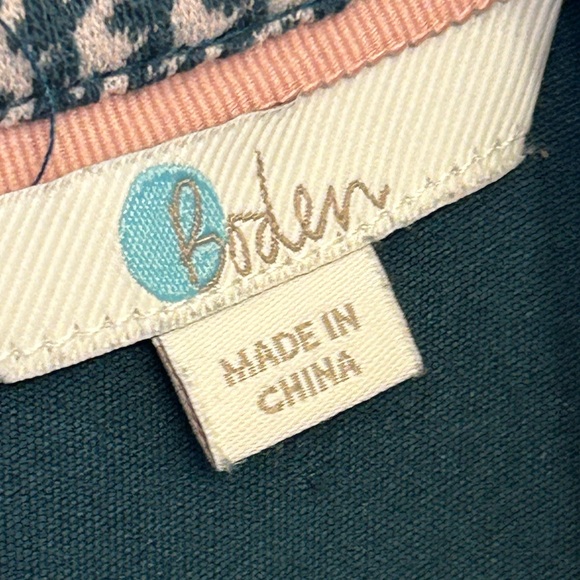 🌍Boden Opal Green Houndstooth Print Lined Jacquard Dress Size 8R Front Pockets - Picture 6 of 8